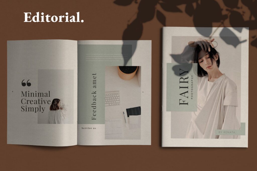 简约时尚工作室产品介绍主题画册模板Fairy Lookbook Brochure Business Company Xyuzvt6