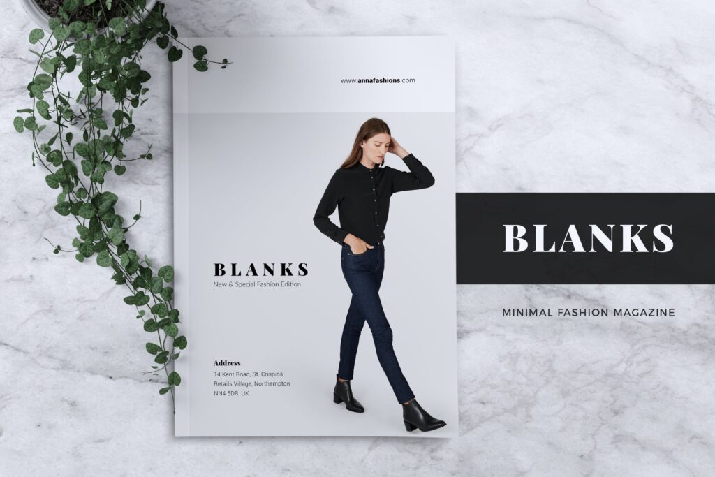 女性时尚服装品牌杂志模板BLANKS Minimal Fashion Magazine
