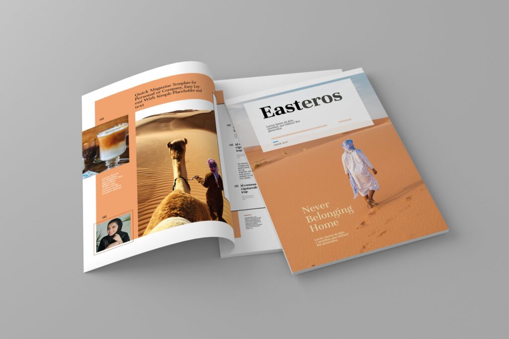 沙漠文化主题杂志模板Easteros Magazine Template