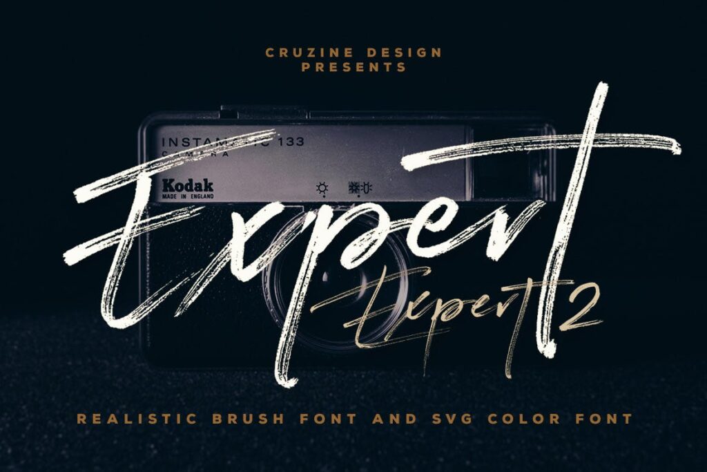 优雅手写水墨风英文字体下载Expert Brush SVG Font