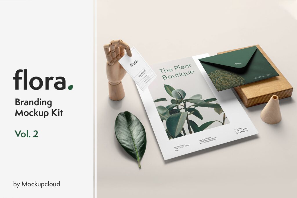 高端优雅品牌识别系统VI模型样机效果图Flora Branding Mockup Vol2