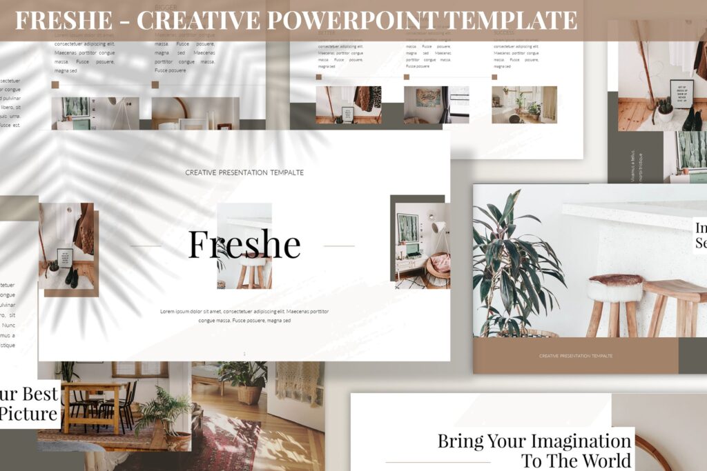 欧美家具室内设计/生活美学ppt素材模板Freshe Creative Powerpoint Template