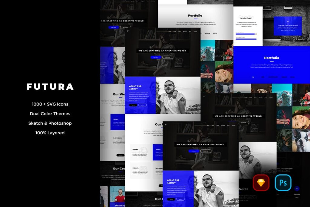 创意网页模板和UI工具包Futura Creative Website UI Kit