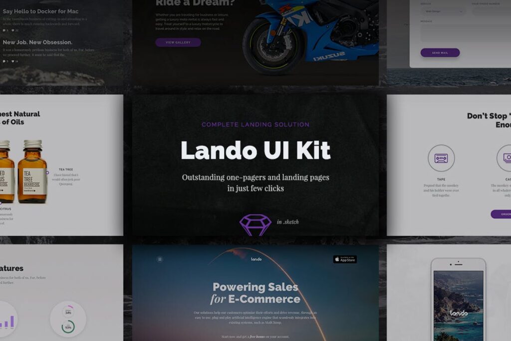 保健饮品制造行业/企业原型网站控件模板素材Lando UI Kit