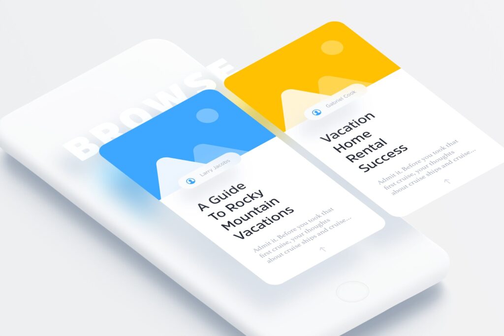 简约文友产品宣传类UI套件移动应用程序模板素材Layerz App Kit
