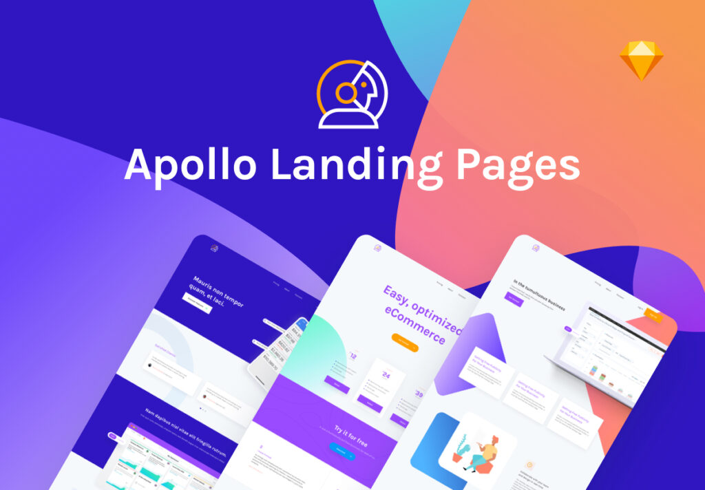 互联网产品UI设计工具包模型下载Apollo Custom Landing Pages