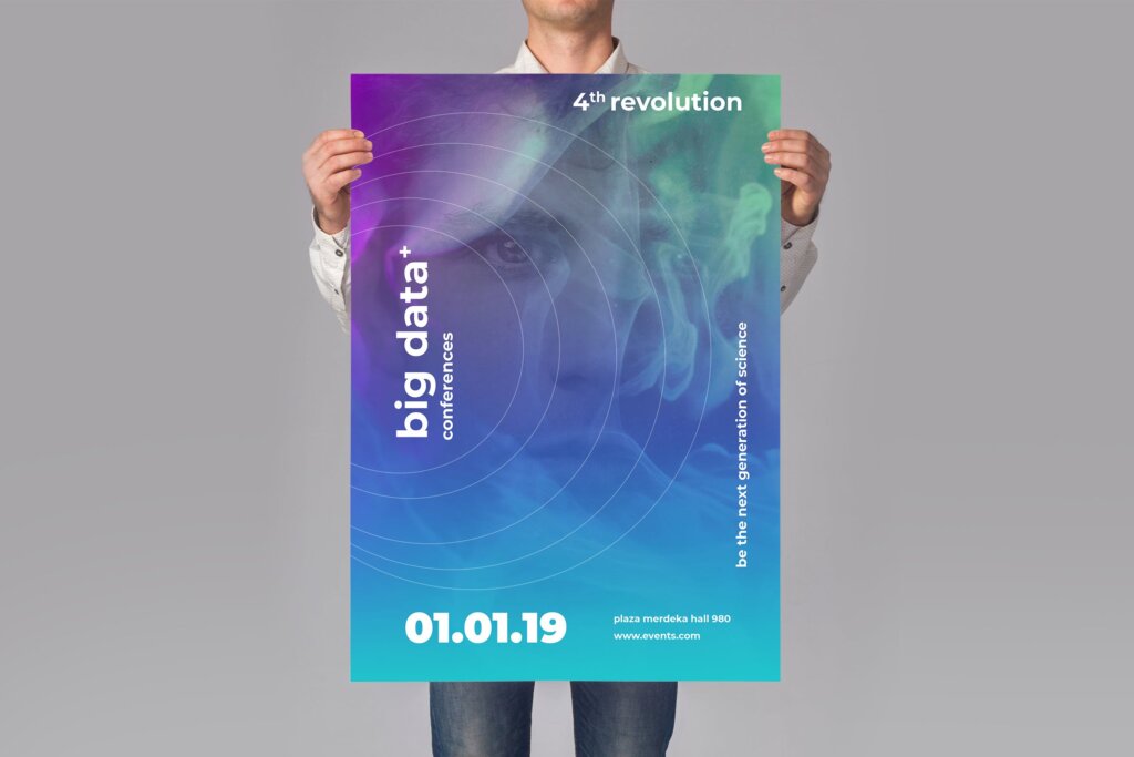 产品发布会宣传海报传单模板素材Big Data Conferences Flyer Promotion