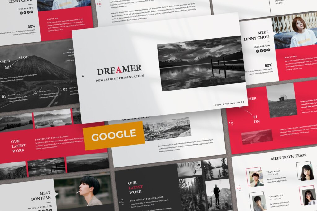 互联网企业用户分析报告幻灯片PPT模版Dreamer Creative Business Google Slide