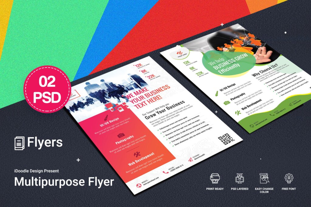 培训行业市场宣传营销海报传单模版素材下载Multipurpose Business Corporate Flyer