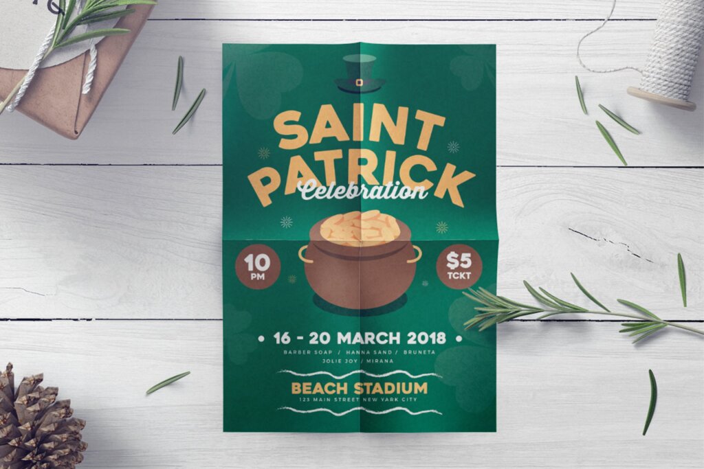 环保主题概念海报传单模板素材下载St.Patrick’s Party Flyer