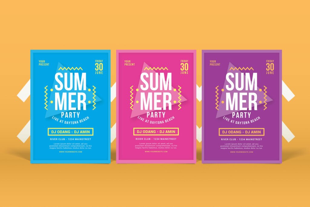 夏季年轻人聚会活动传单海报模版素材下载6922YD