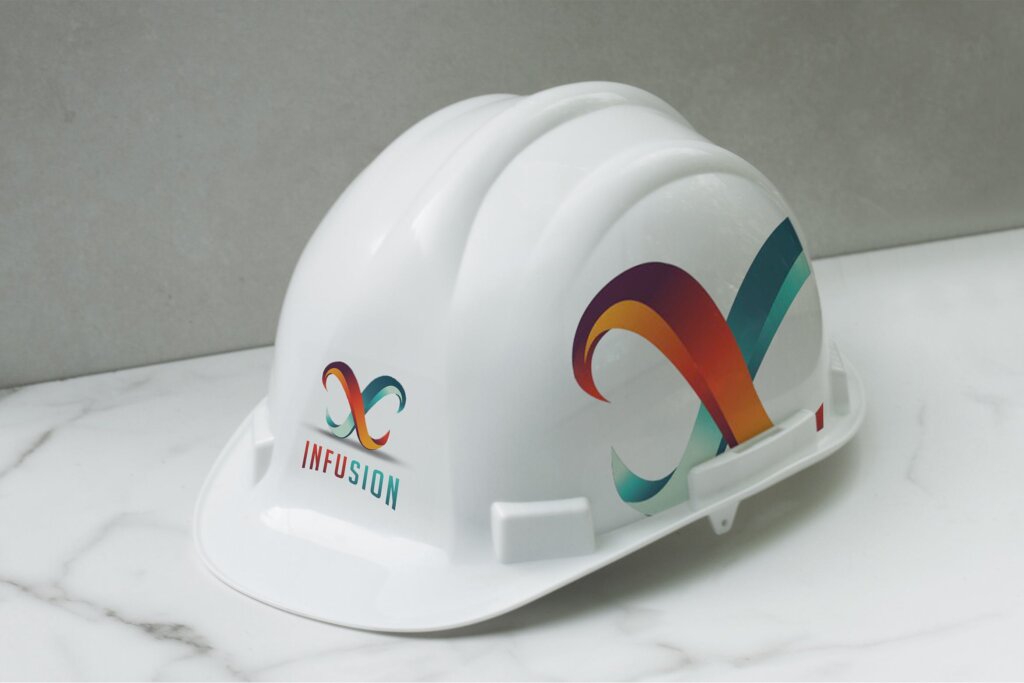 建筑工地施工白色安全帽样机素材 construction Safety Helmet Mockup