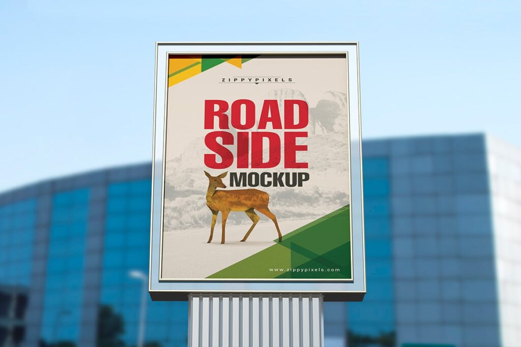 路边广告牌模型/灯箱广告牌模板素材样机下载Roadside Billboard Mockups插图1